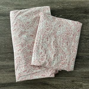 Ralph Lauren Queen Sheet Set 100% Cotton Pink Red Paisley Made in Bahrain